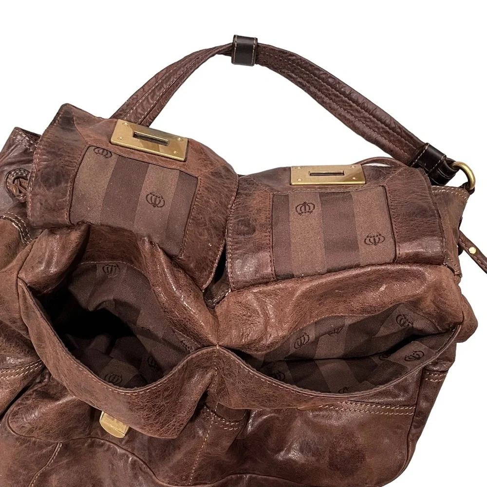 Vintage Y2K Juicy Couture Brown Leather Hobo Bag